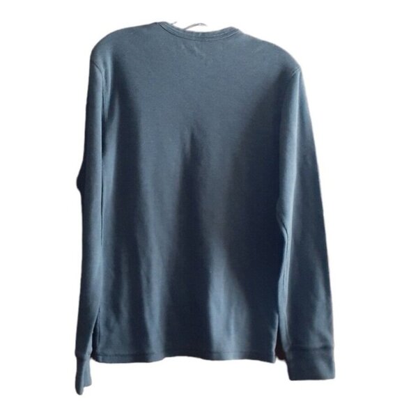 Anchor Blue Waffle Knit Long Sleeve Thermal Top Gray S - Picture 9 of 10
